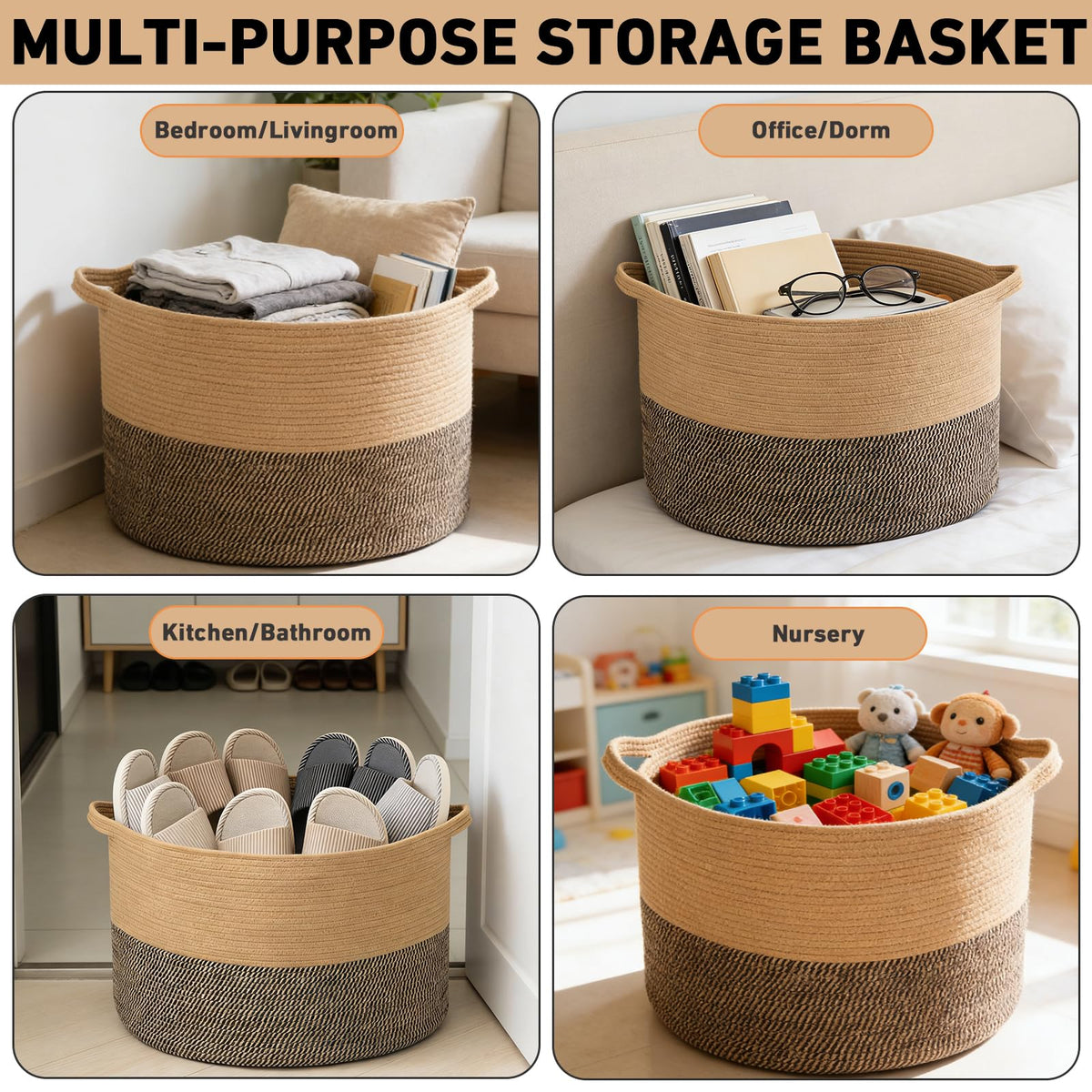 65L Large Blanket Basket