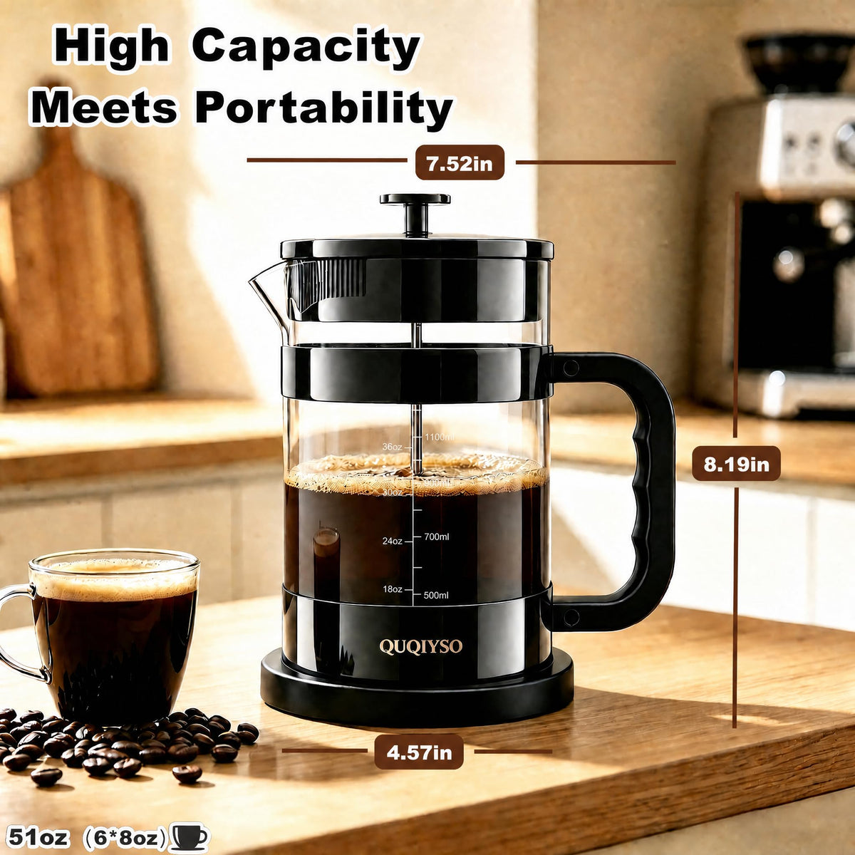 French Press Coffee Maker 51oz