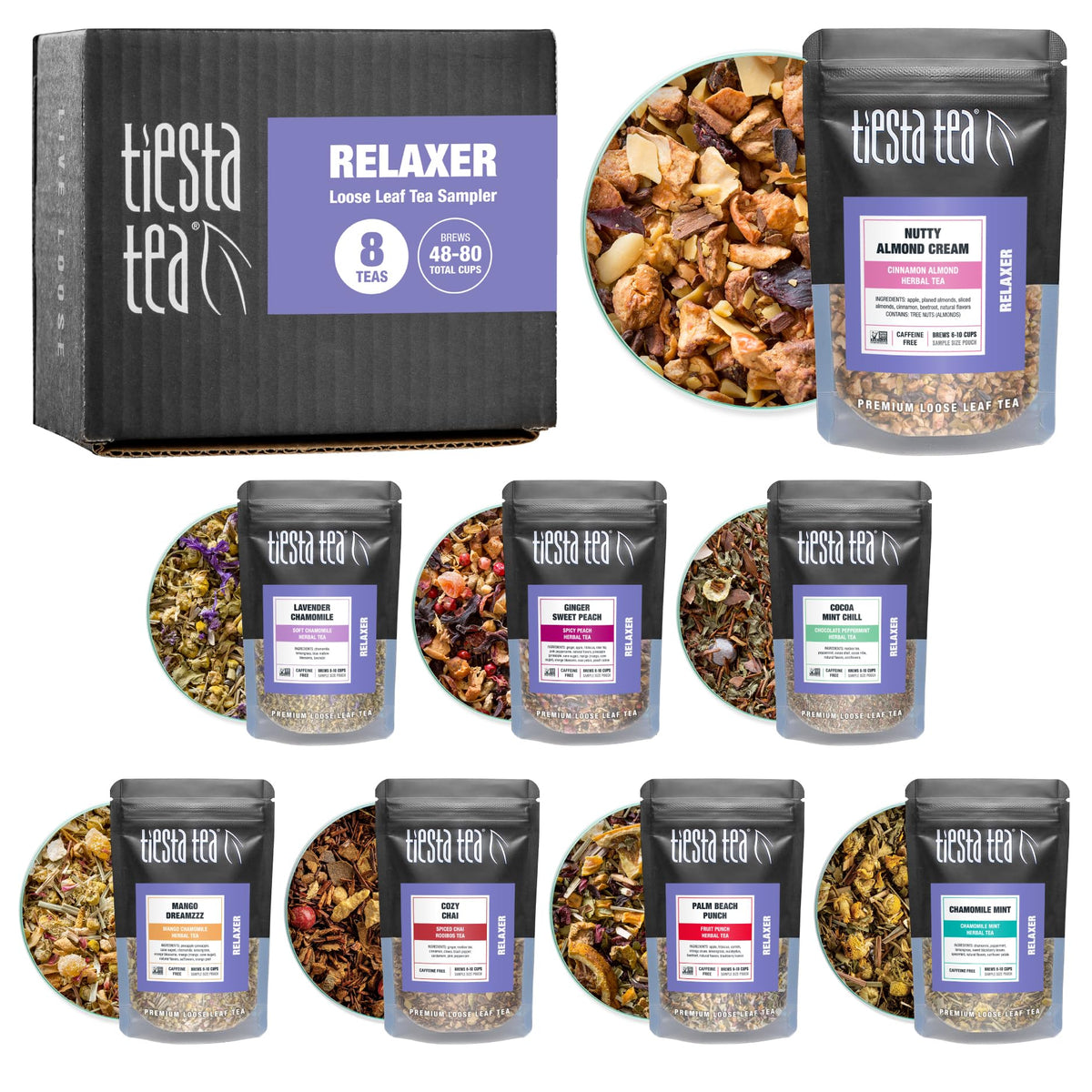 8 Herbal & Rooibos Sampler Dry Flight Set (6 Ounce)