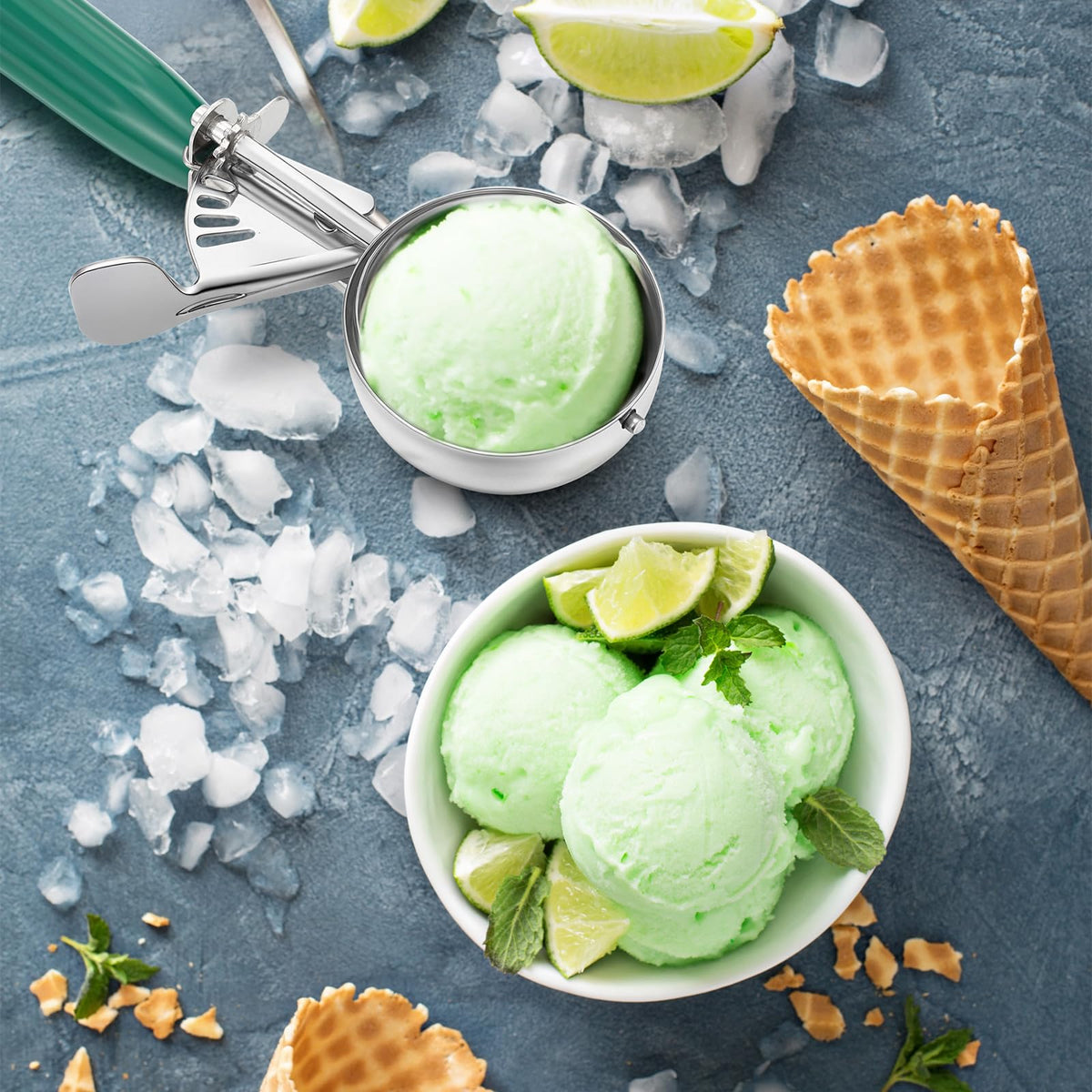 4 Pcs Ice Cream Scooper with Trigger (4 Count)
