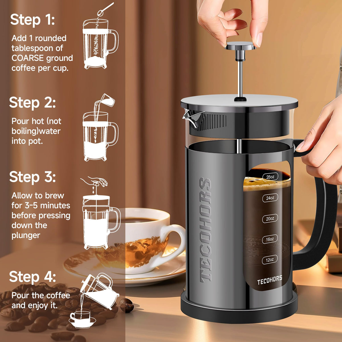 French Press Coffee Maker 34oz