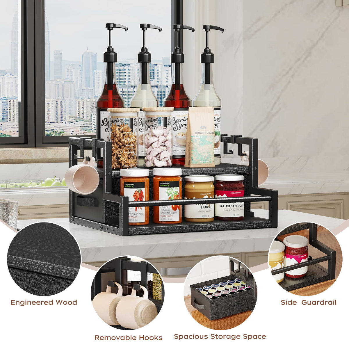 Coffee Syrup Organizer Rack