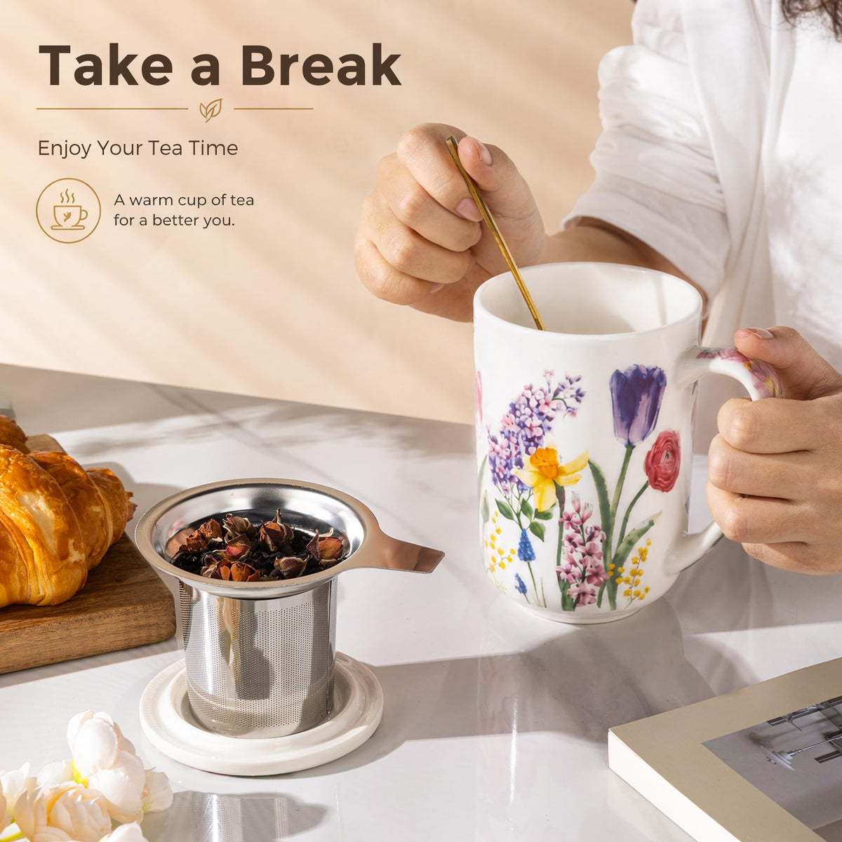 Tea Mug with Infuser and Lid