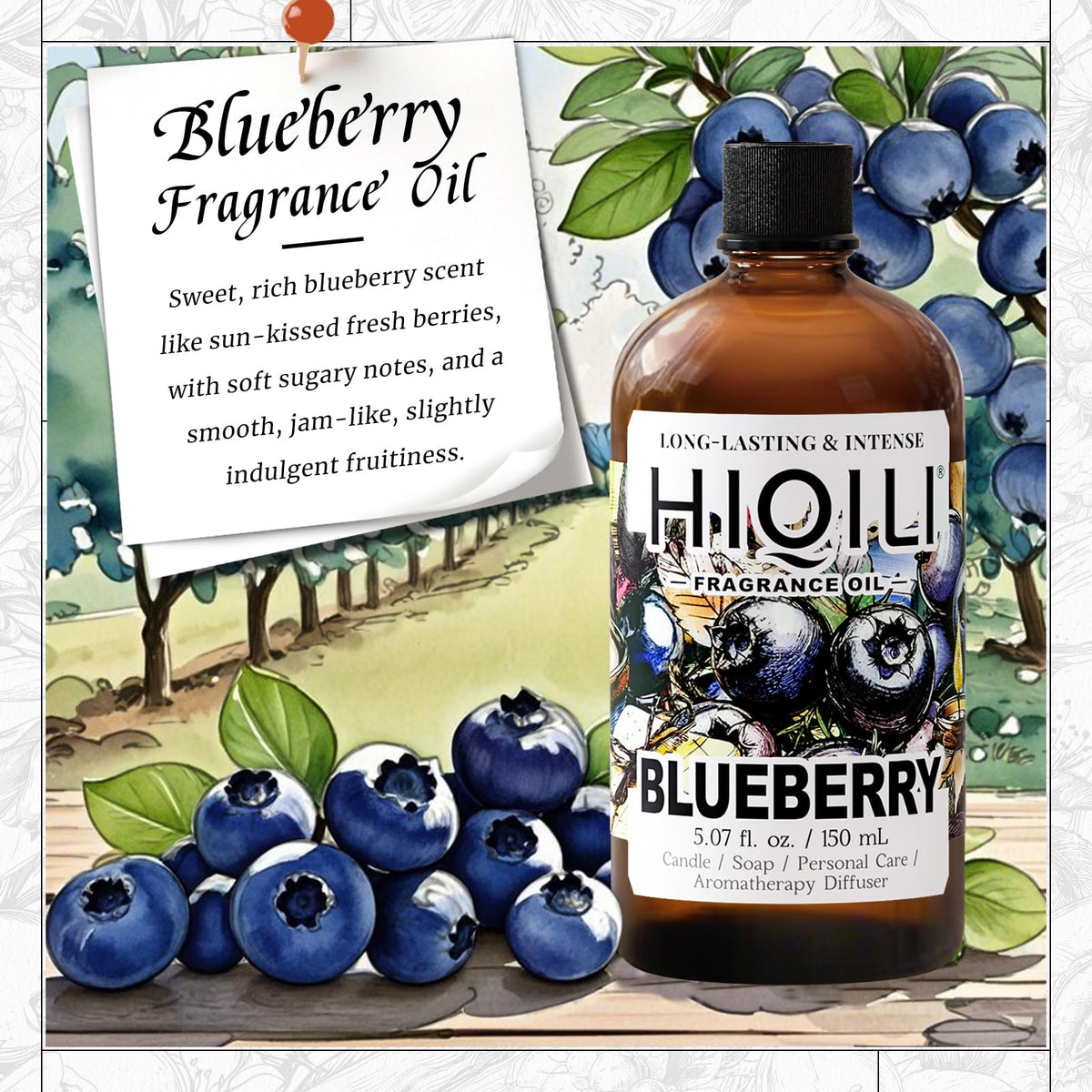 Blueberry Fragranc Oil for Soap & Candle Making Supplies (5.07 Fl Oz)