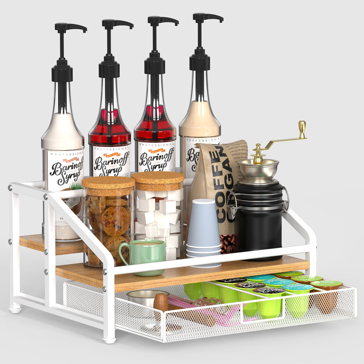 Coffee Syrup Organizer Rack