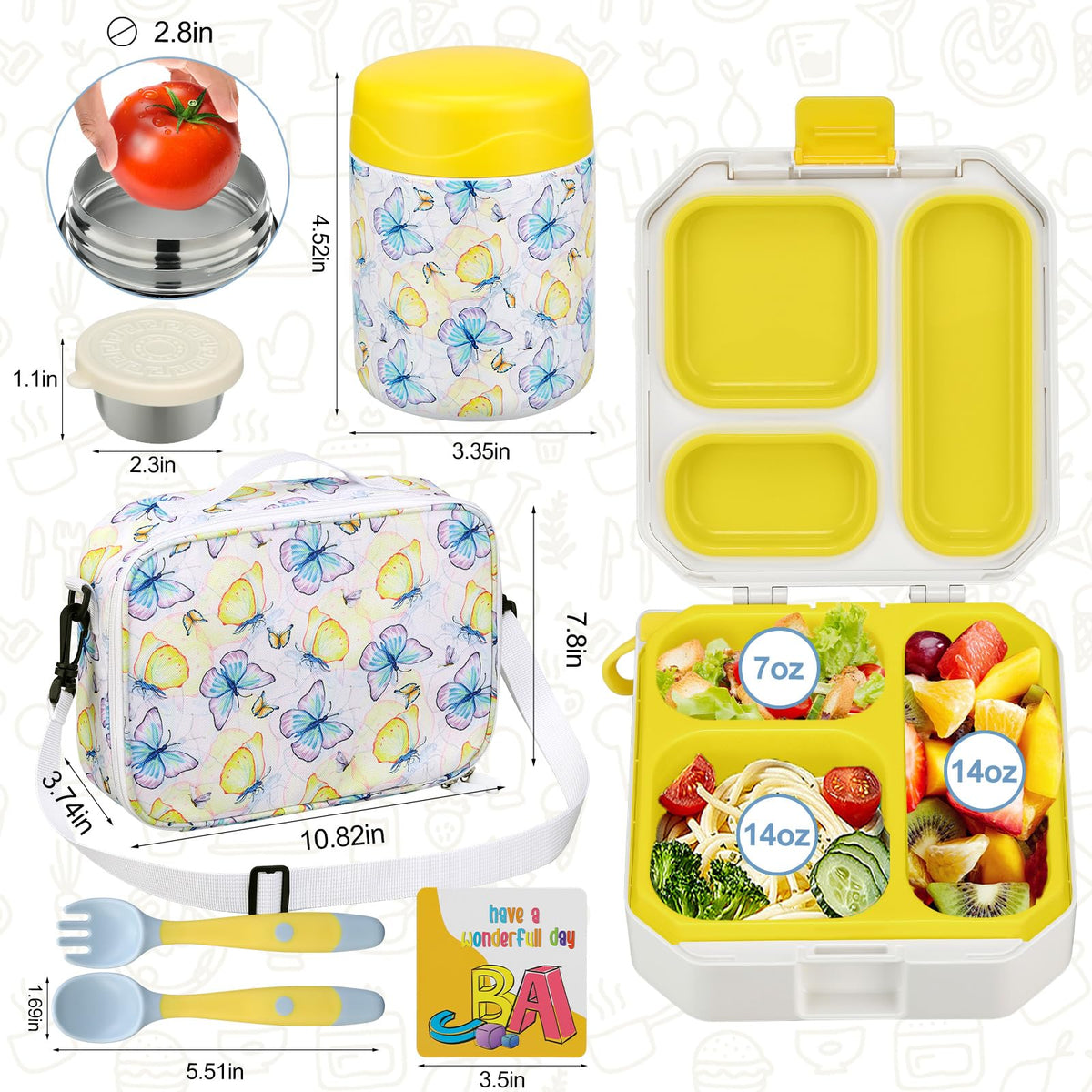 Bento Lunch Box for Kids with 12oz Soup Thermo Leak