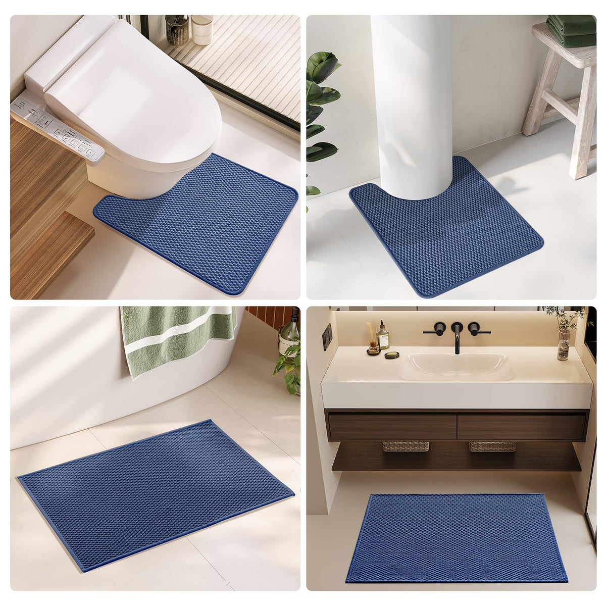 Large Bathroom Rugs Non Slip Washable Bath Rugs Super Absorbent Bathroom Rug Thin Quick Dry Low Pile Bath Mats (15 Sq Ft)