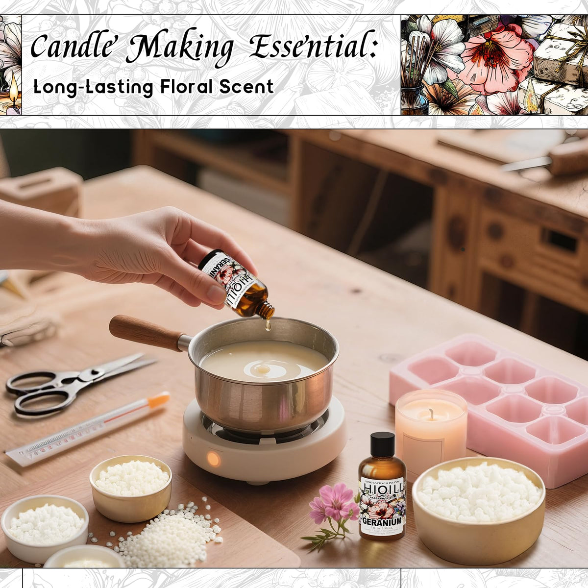 Geranium Fragrance Oil for Diffuser & Soap Making