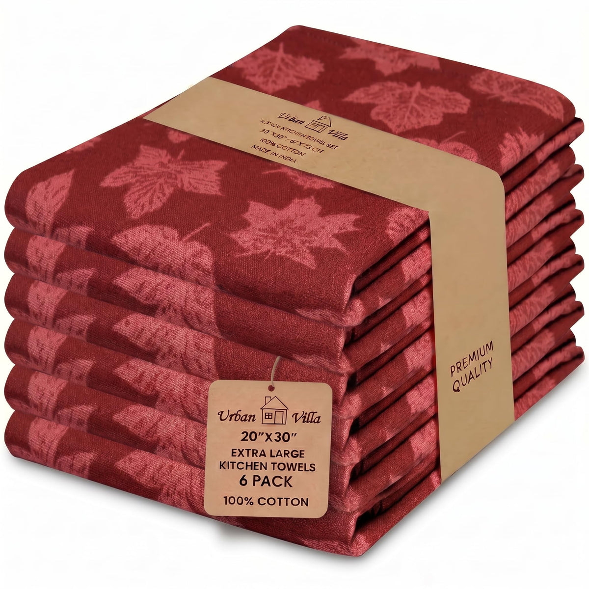 KitchenTowels Cotton DishTowels 20”x30” (6 Count)