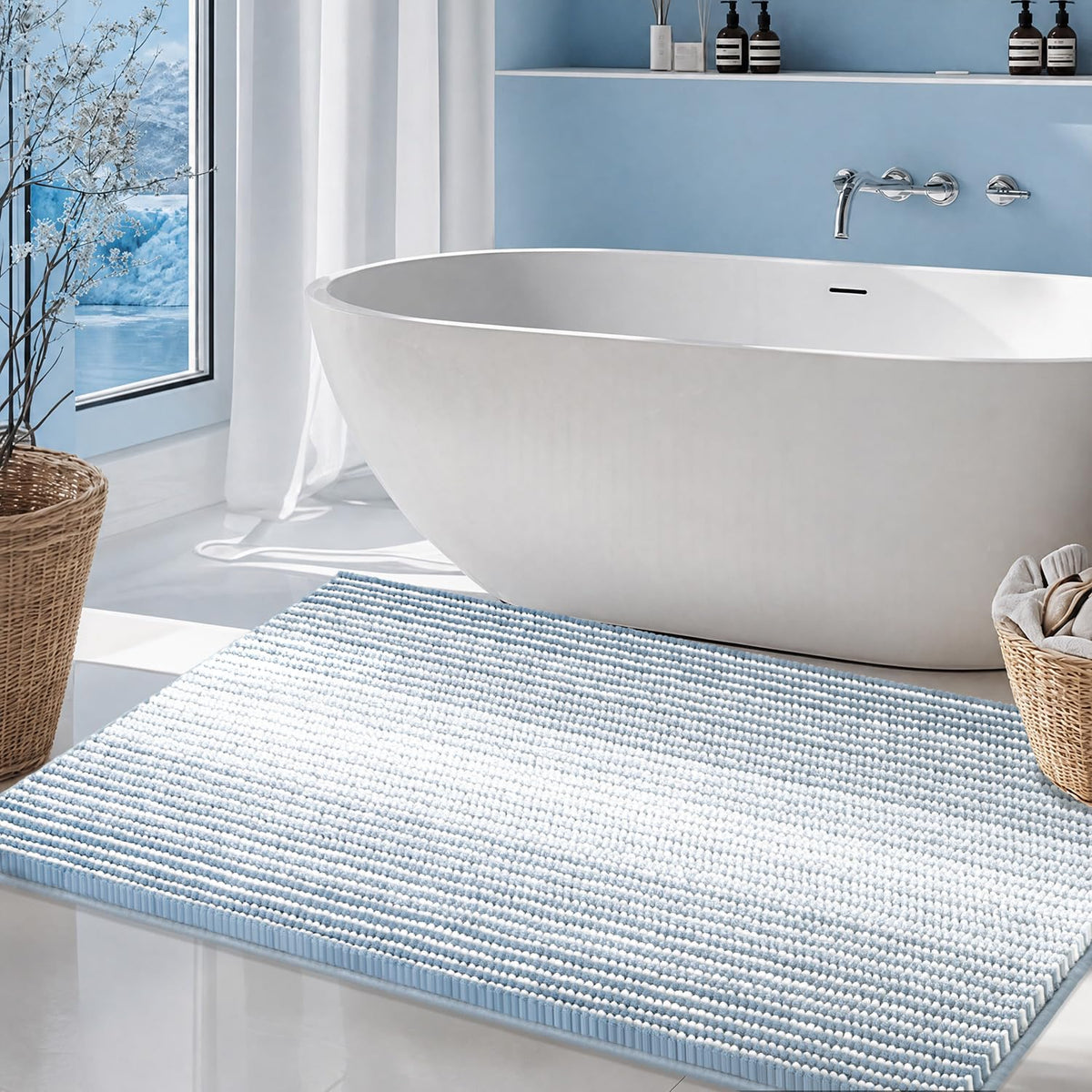 Large Chenille Bathroom Rugs