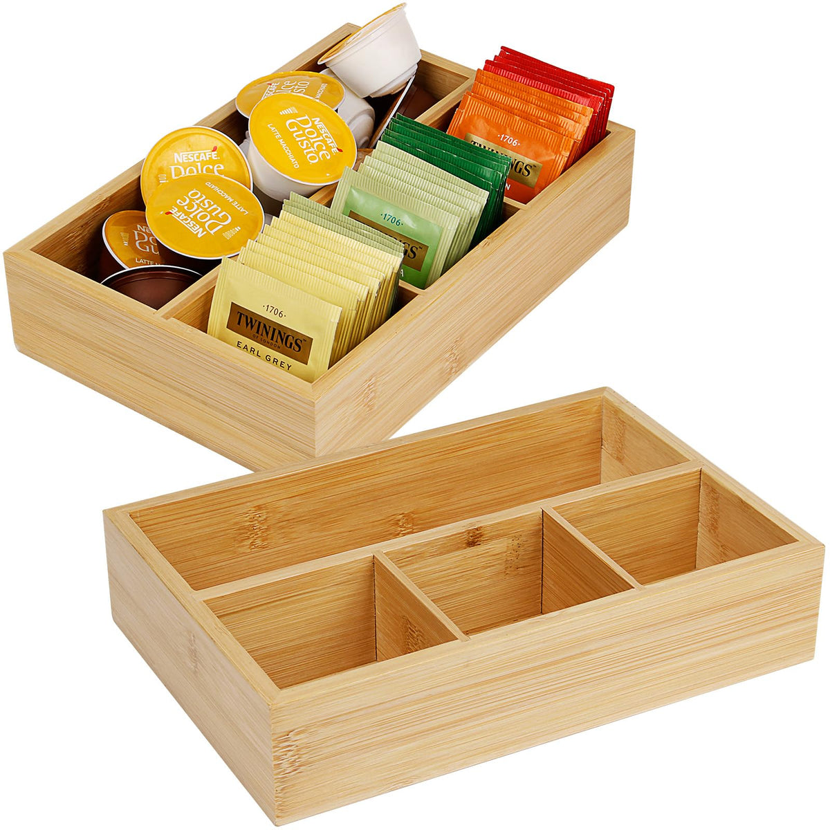 2 Pack Bamboo Tea Bag Organizers (2 Count)