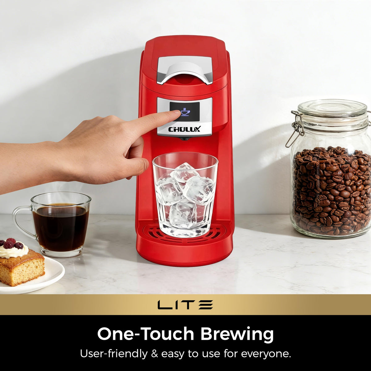 Lite Single Serve Coffee Maker for K Cup with One Touch Brew