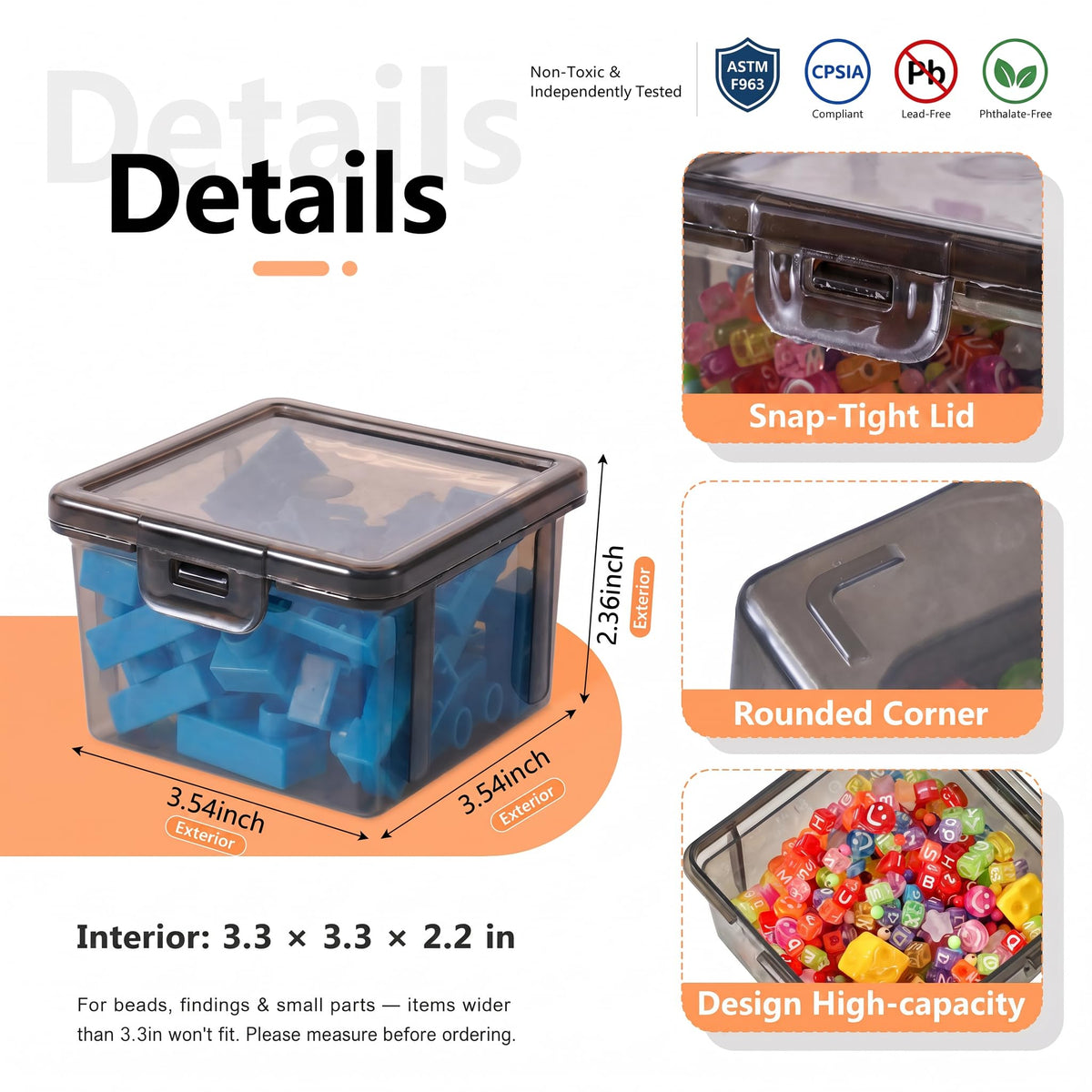 10 Pack Black Bead Organizer Box (10 Count)