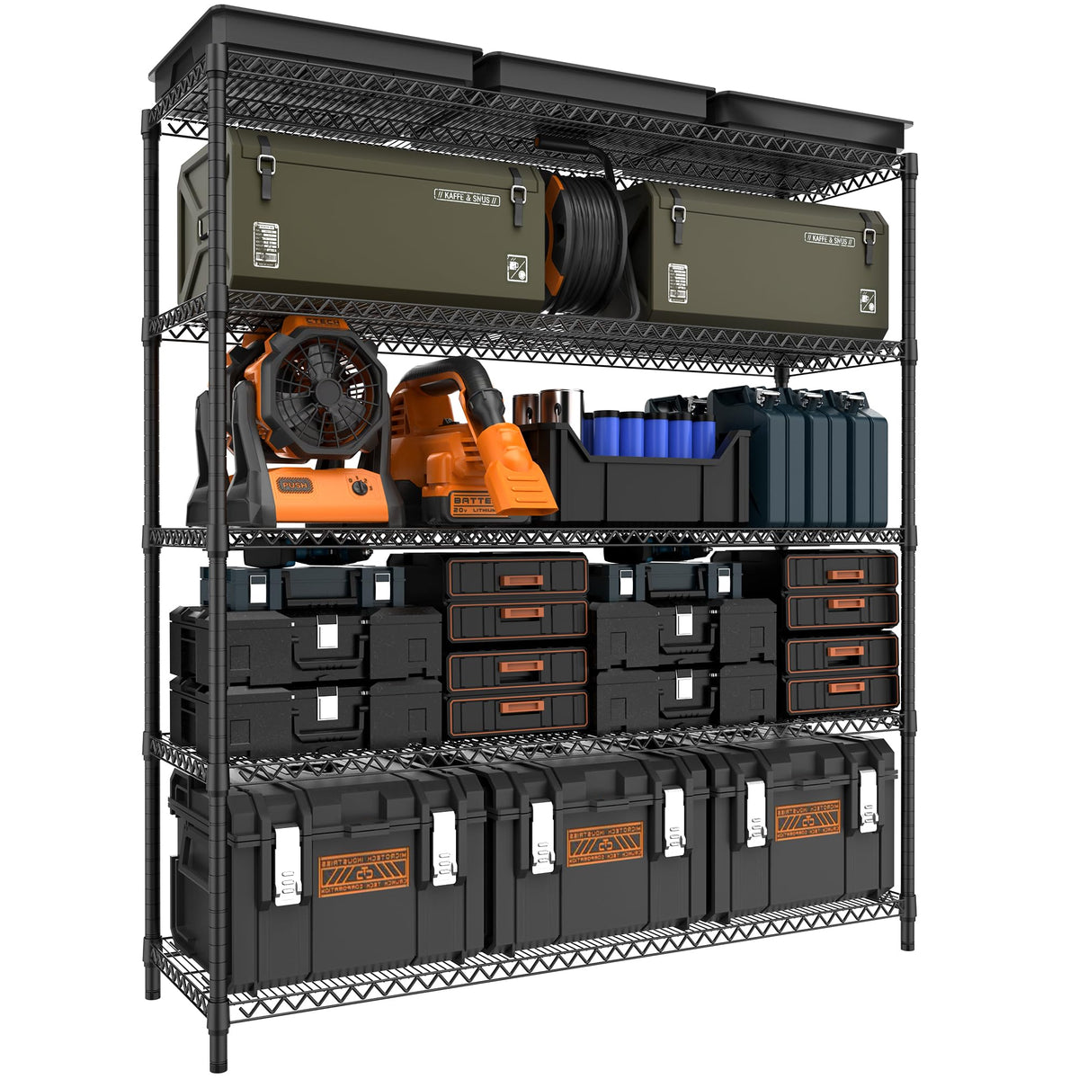3500LBS 59" W 5 Tiers Storage Shelves