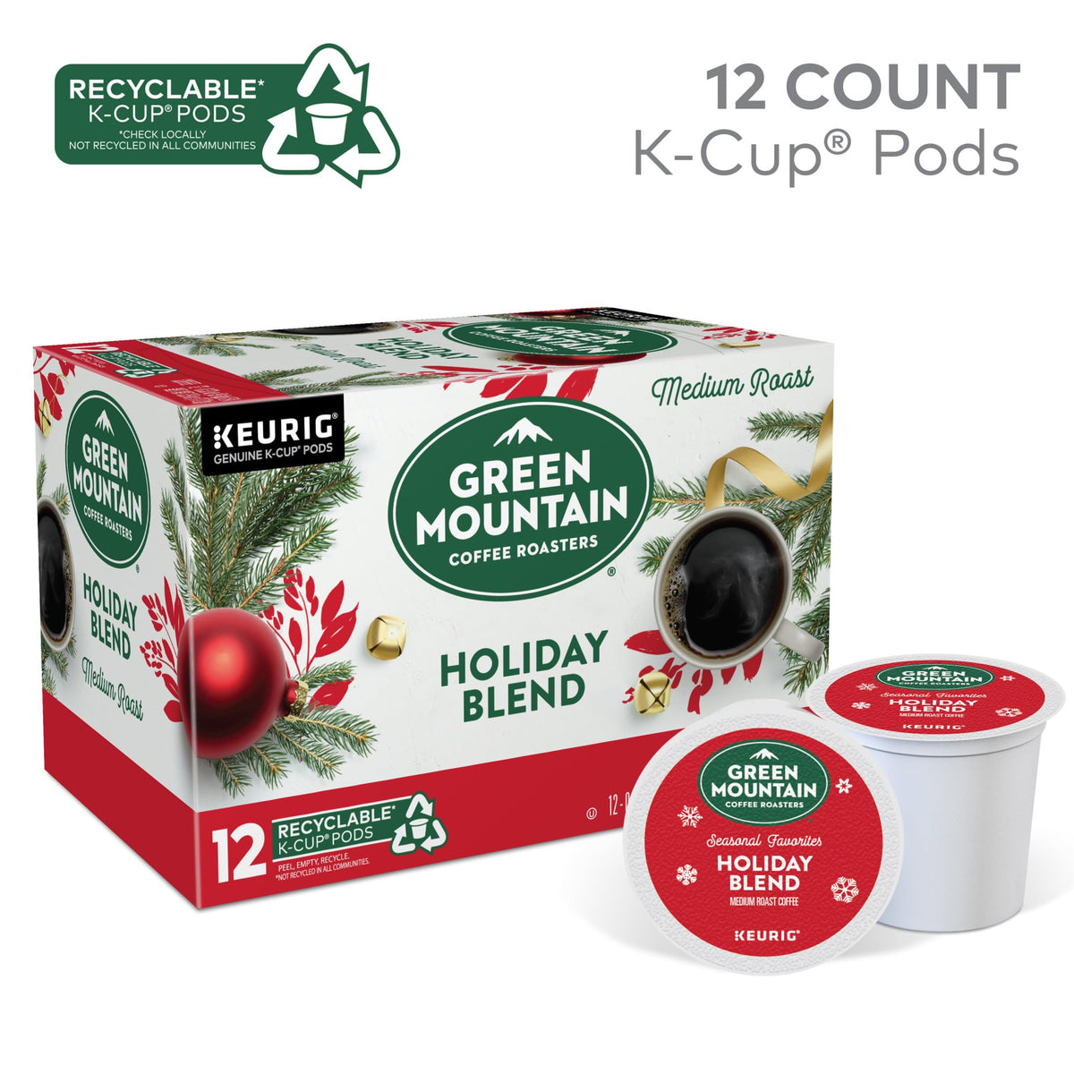 K-Cups, Holiday Blend, 12 Count