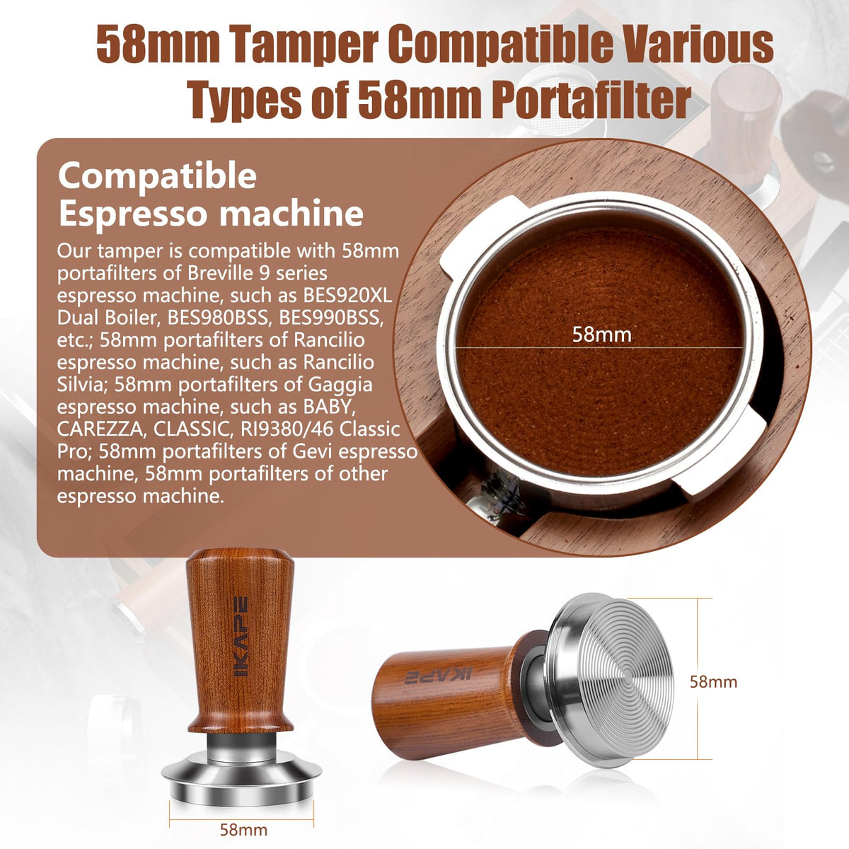 58.35mm Espresso Coffee Tamper