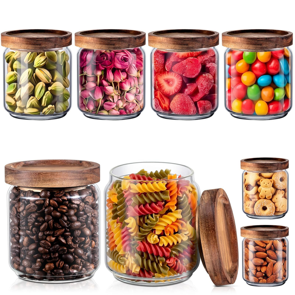 8 Pack Glass Containers Canister Set (8 Count)