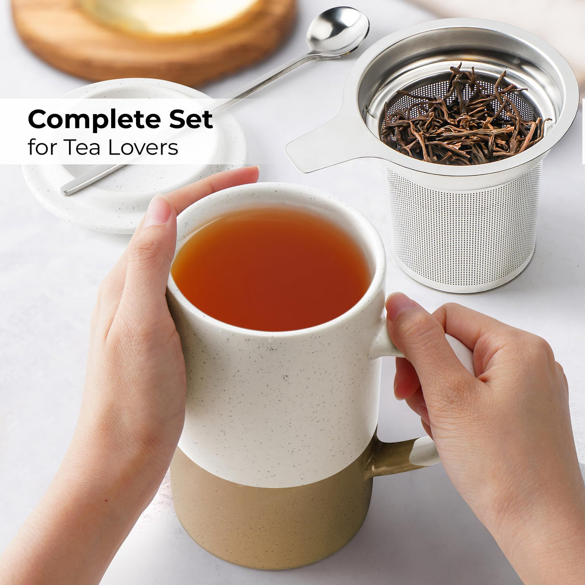 Tea Cups Set Tea Mug Set with Infuser Ceramic