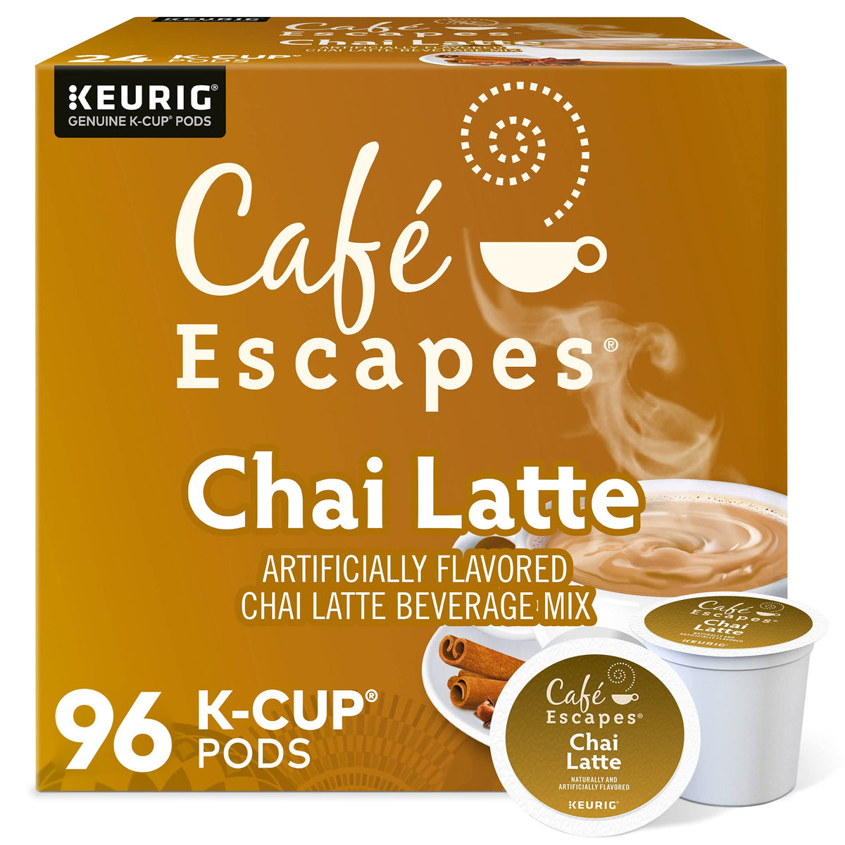 Cafe Escapes Chai Latte Keurig Single (96 Count)