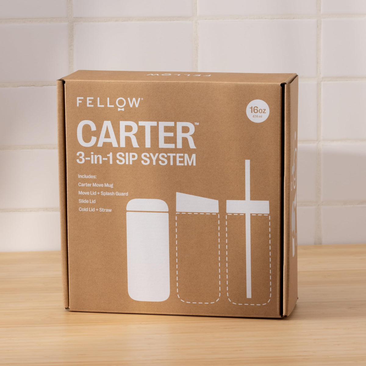 Carter 3-in-1 Ceramic Lined Travel Coffee Mug Tumbler 16 oz