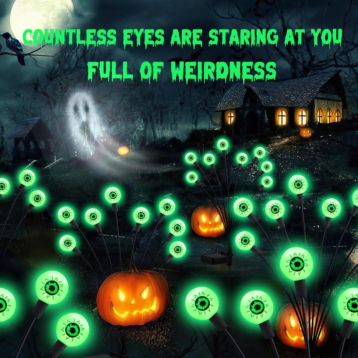 Halloween Decorations Outdoor Solar Scary Eyeball Lights (8 Count)