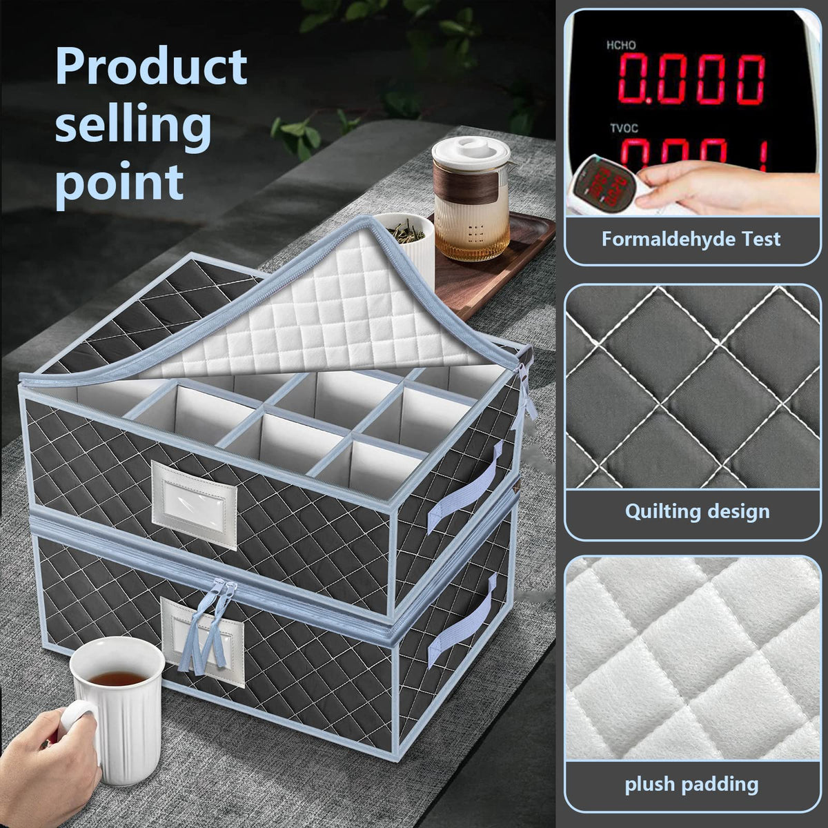 Mug and Cup Storage Box with Dividers (2 Count)