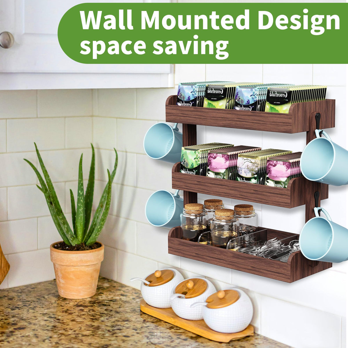 3 Tier Tea Bag Organizer Wall Mounted