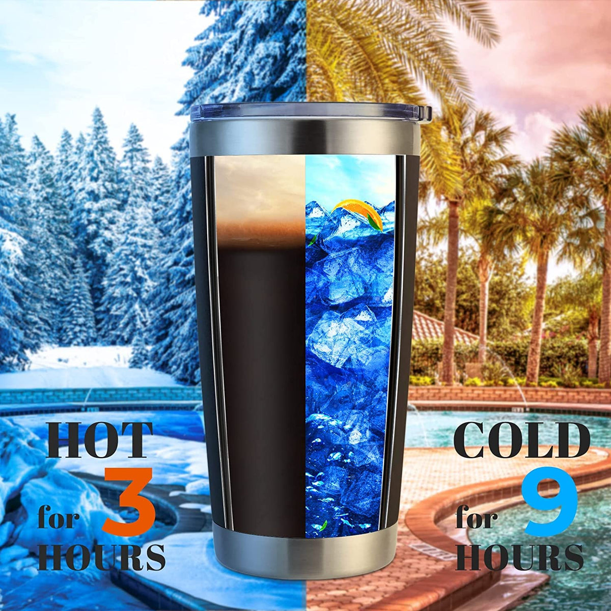 20oz Stainless Steel Tumbler Bulk with Lid (12 Count)
