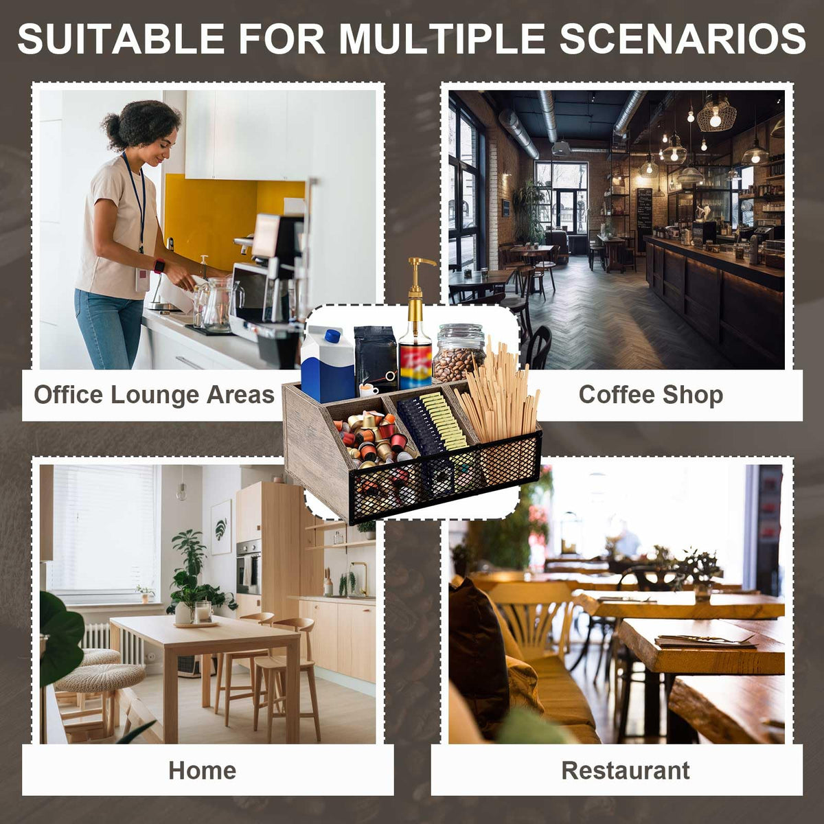 Coffee Station Organizer for Countertop