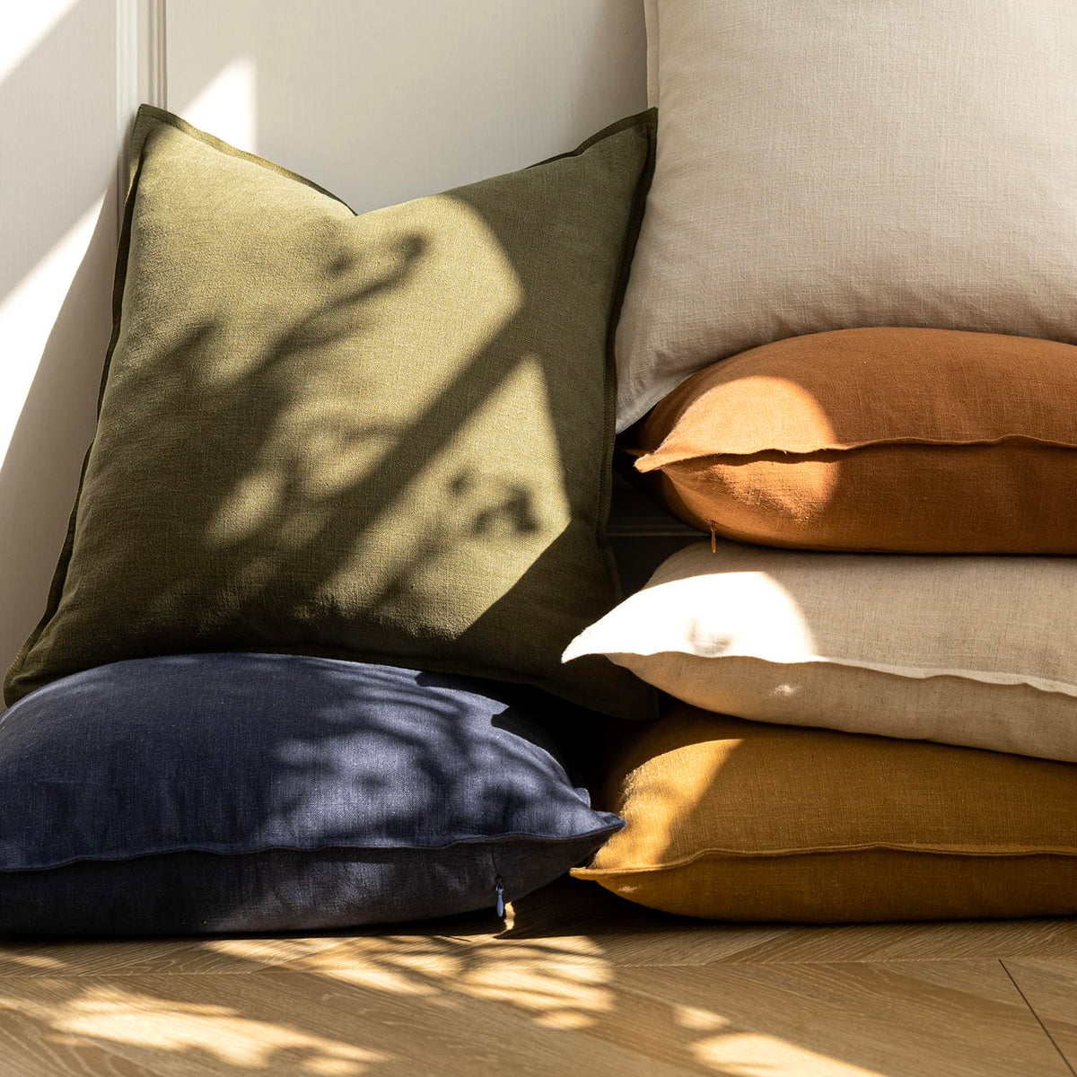 Pack of 2 Decorative Linen Soild Throw Pillow Covers Soft Accent Lumbar Cushion Case Boho Farmhouse Neutral Pillowcase for Couch Sofa Bed Living Room Home Decor 12 x 20 Inch Natural Beige (2 Count)