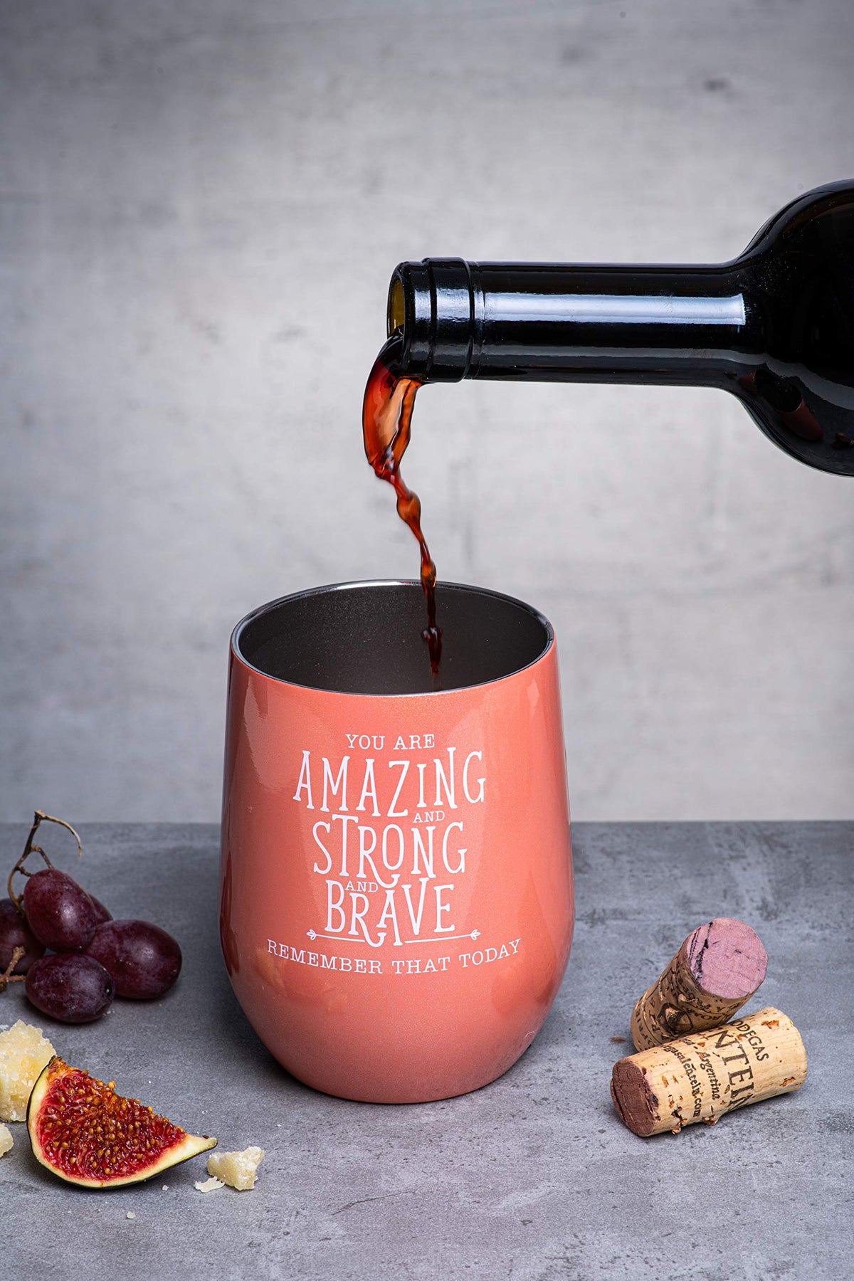 Insulated Wine Tumbler Cup with Lid 12 oz