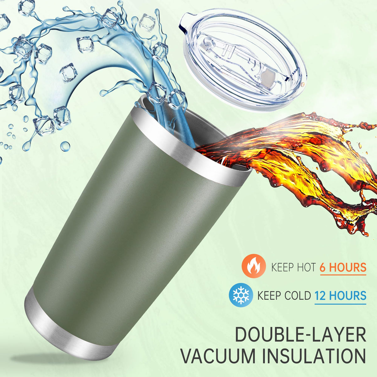 20 oz Tumblers Stainless Steel Tumbler with Lid