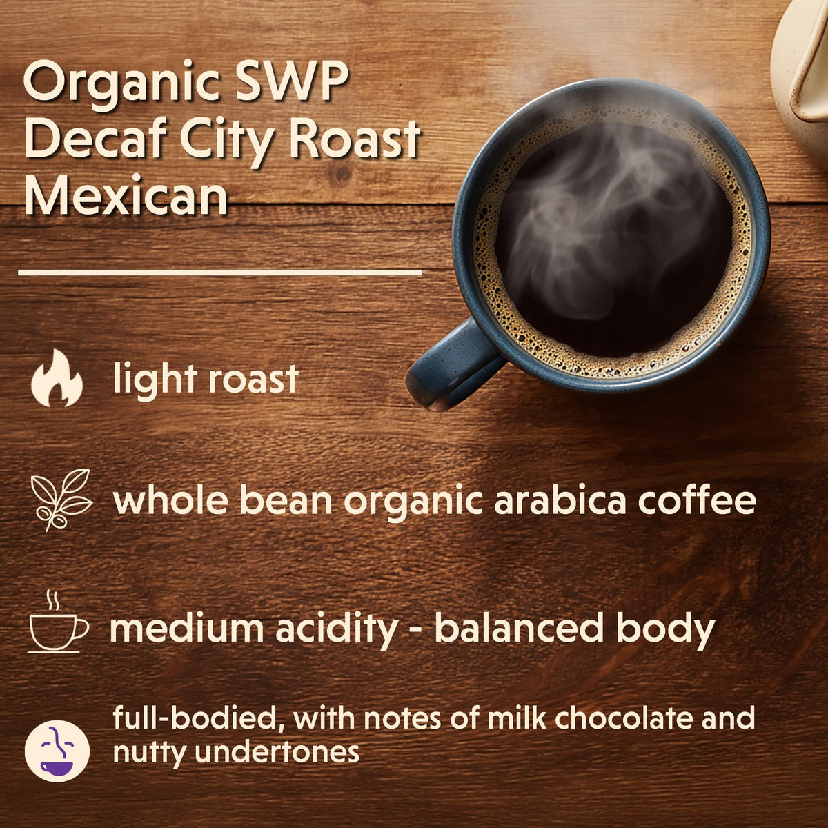 Organic Swiss Water Process Decaf City Roast Mexican (16 Ounce)
