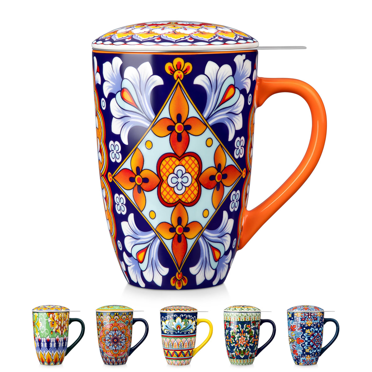 Ceramic Tea Mug with Infuser and Lid