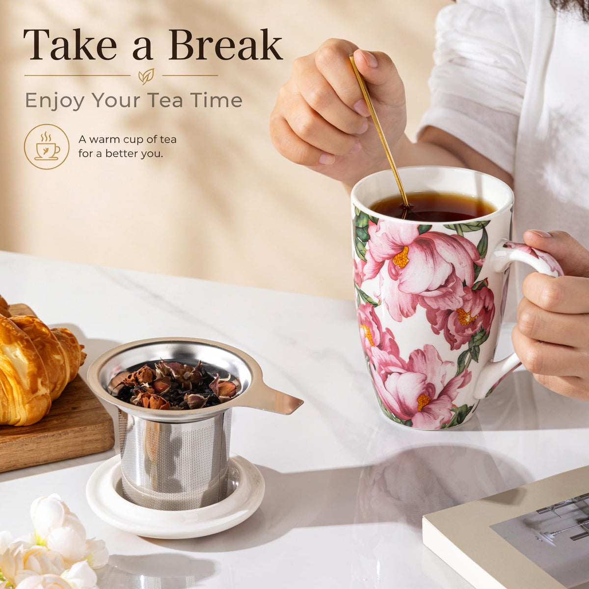 Tea Cup With Infuser and Lid