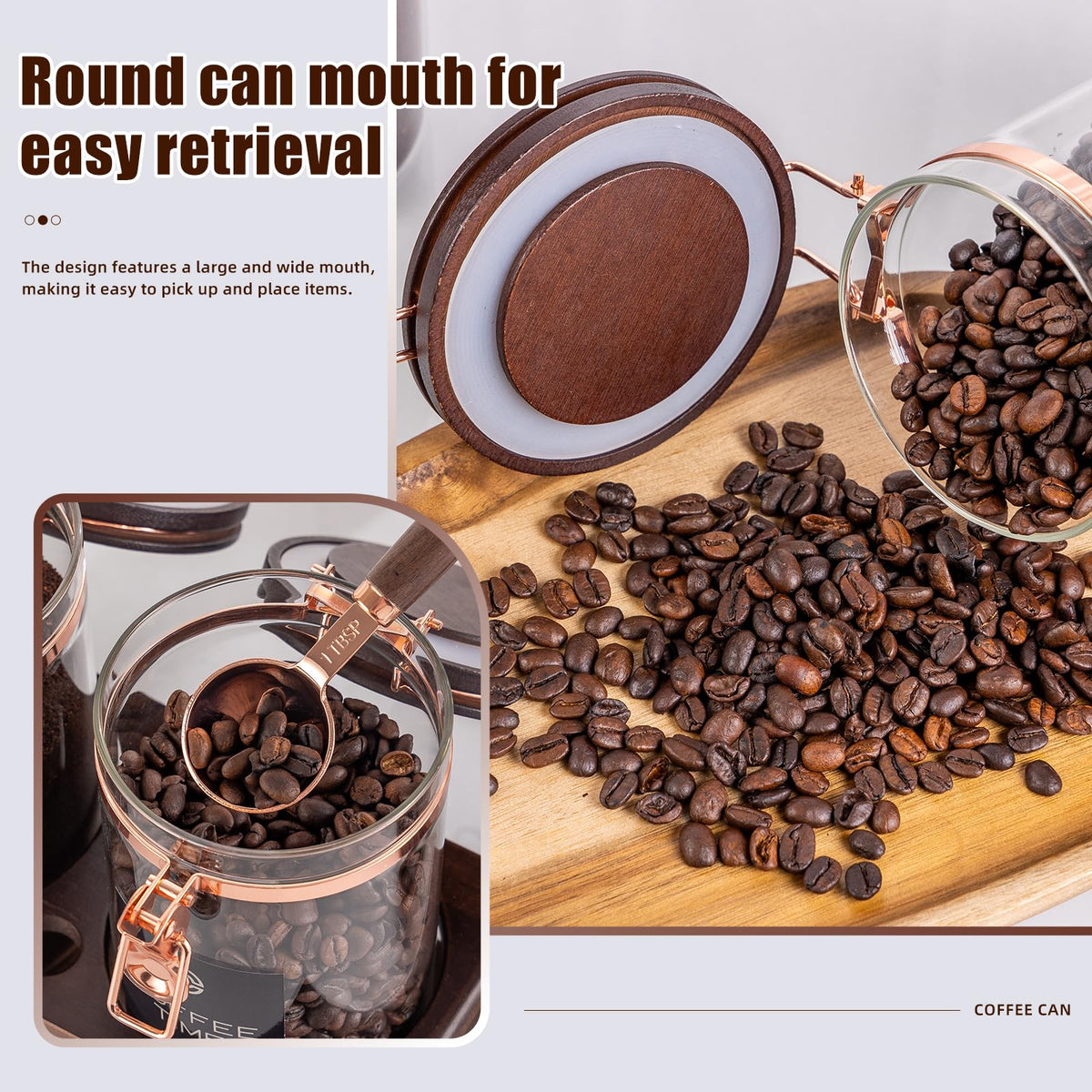 3 Piece Airtight Glass Coffee Canister Set (3 Count)