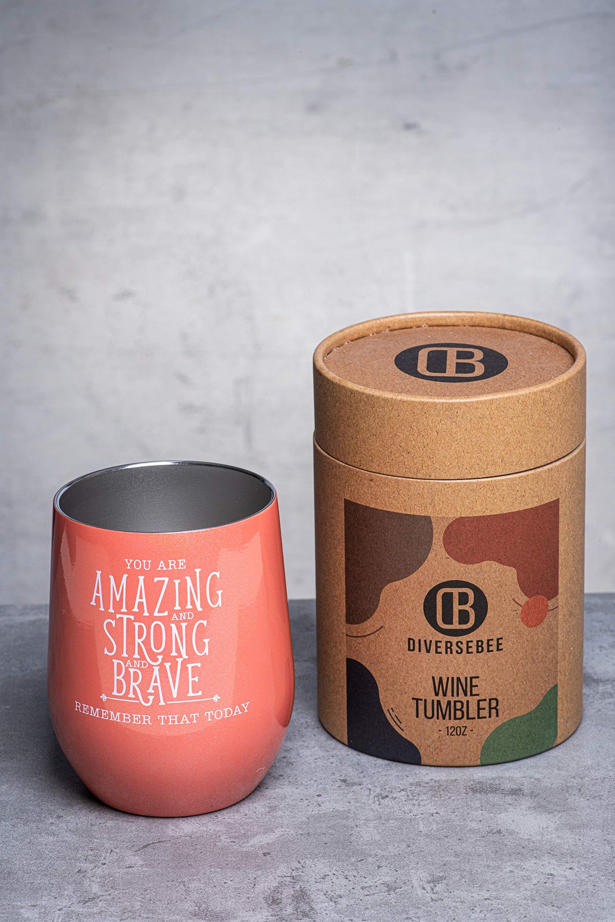 Insulated Wine Tumbler Cup with Lid 12 oz