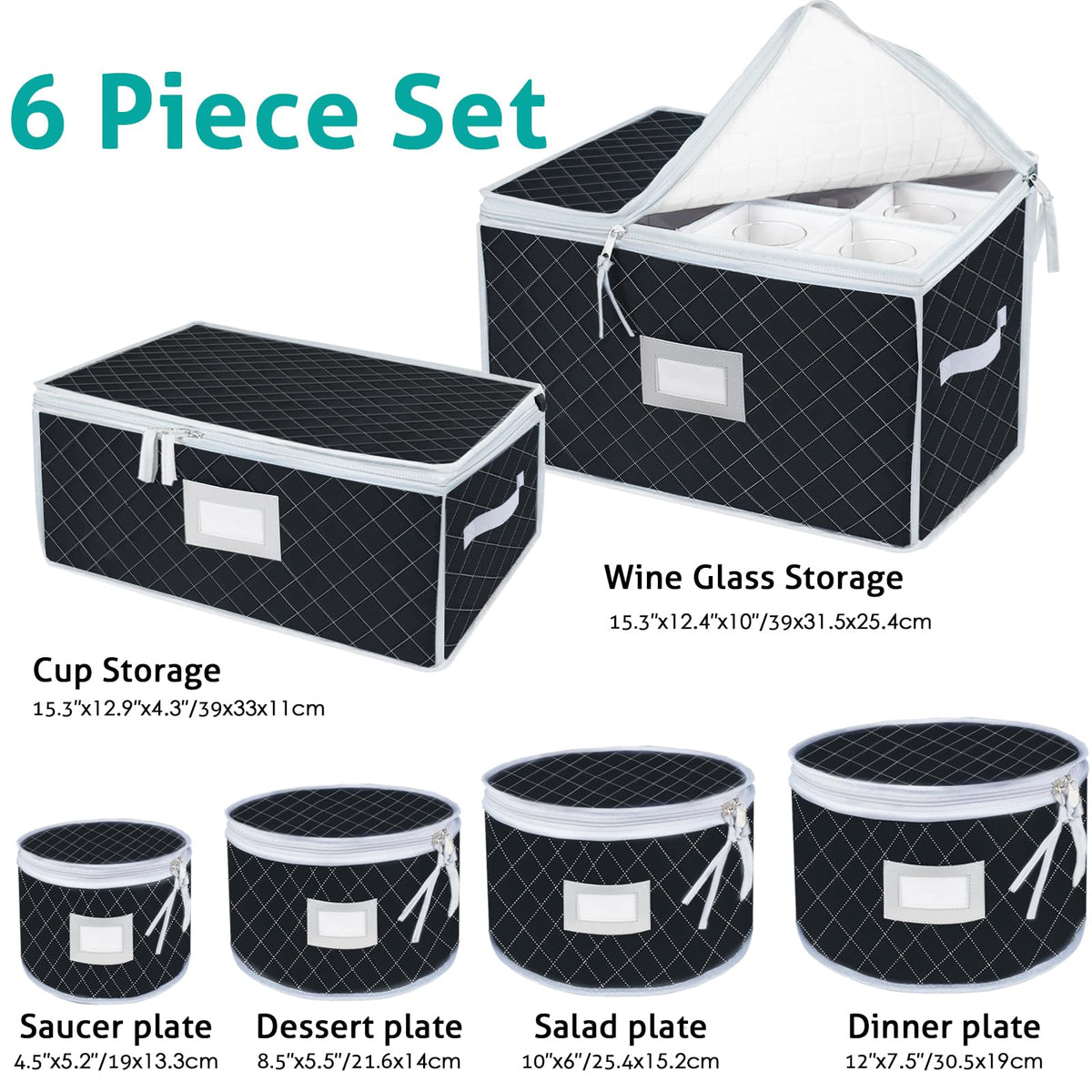 China Dinnerware Storage Containers Set (6 Count)