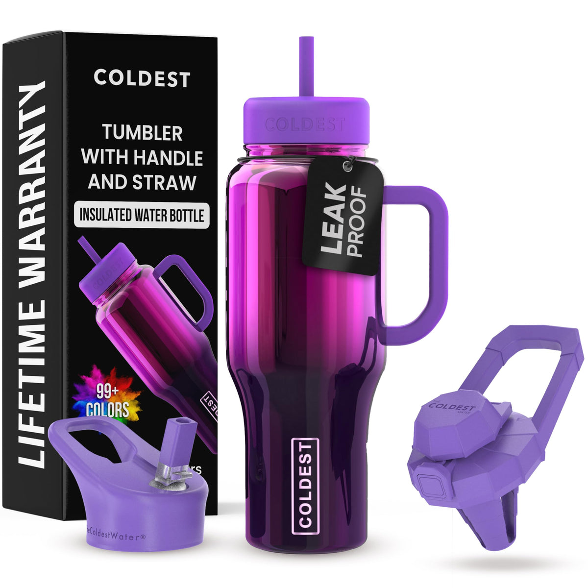 Coldest Tumbler with Handle and Straw