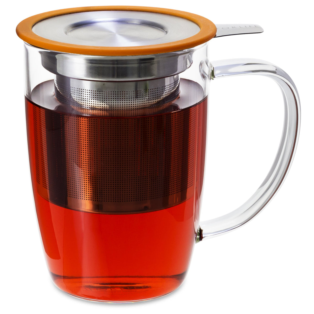 NewLeaf Glass Tea Mug with Infuser and Lid