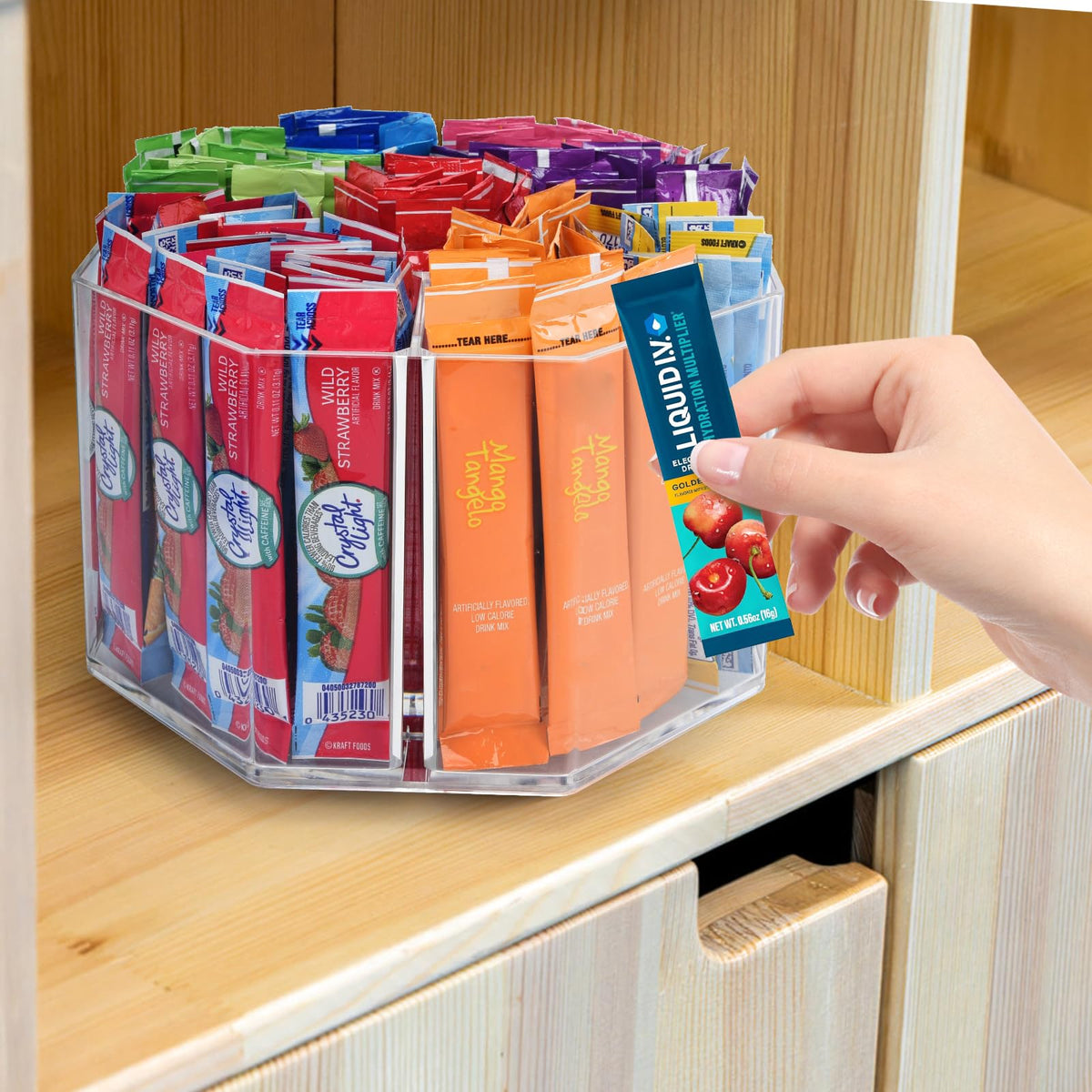 Drink Packet Organizer For Powdered Drink Mix