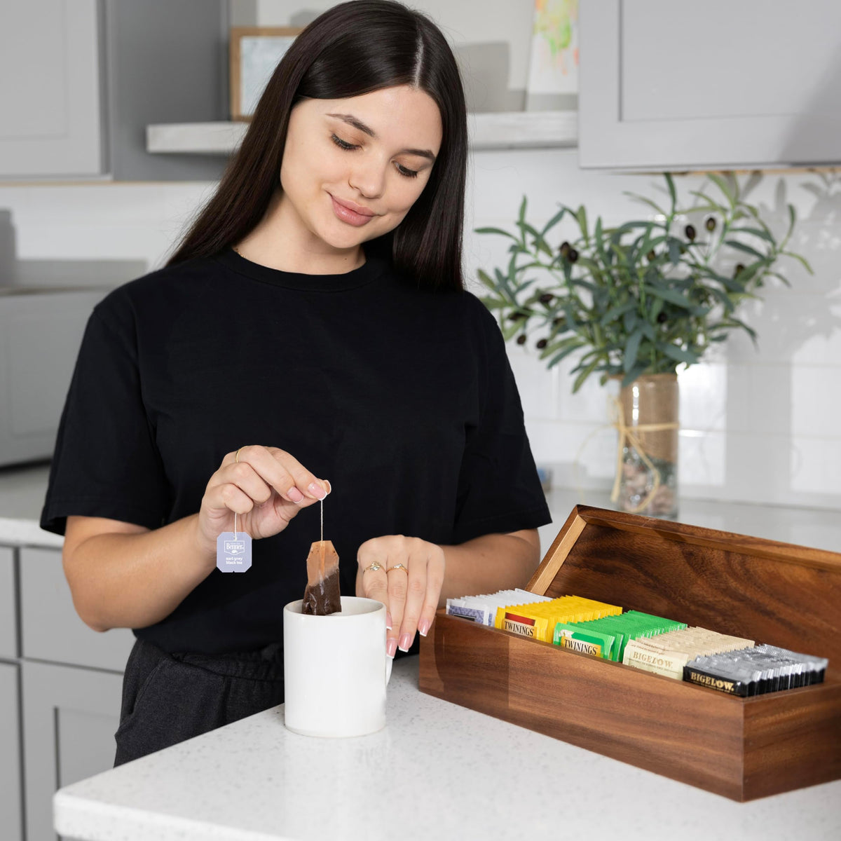 Large 5 Compartment Tea Box