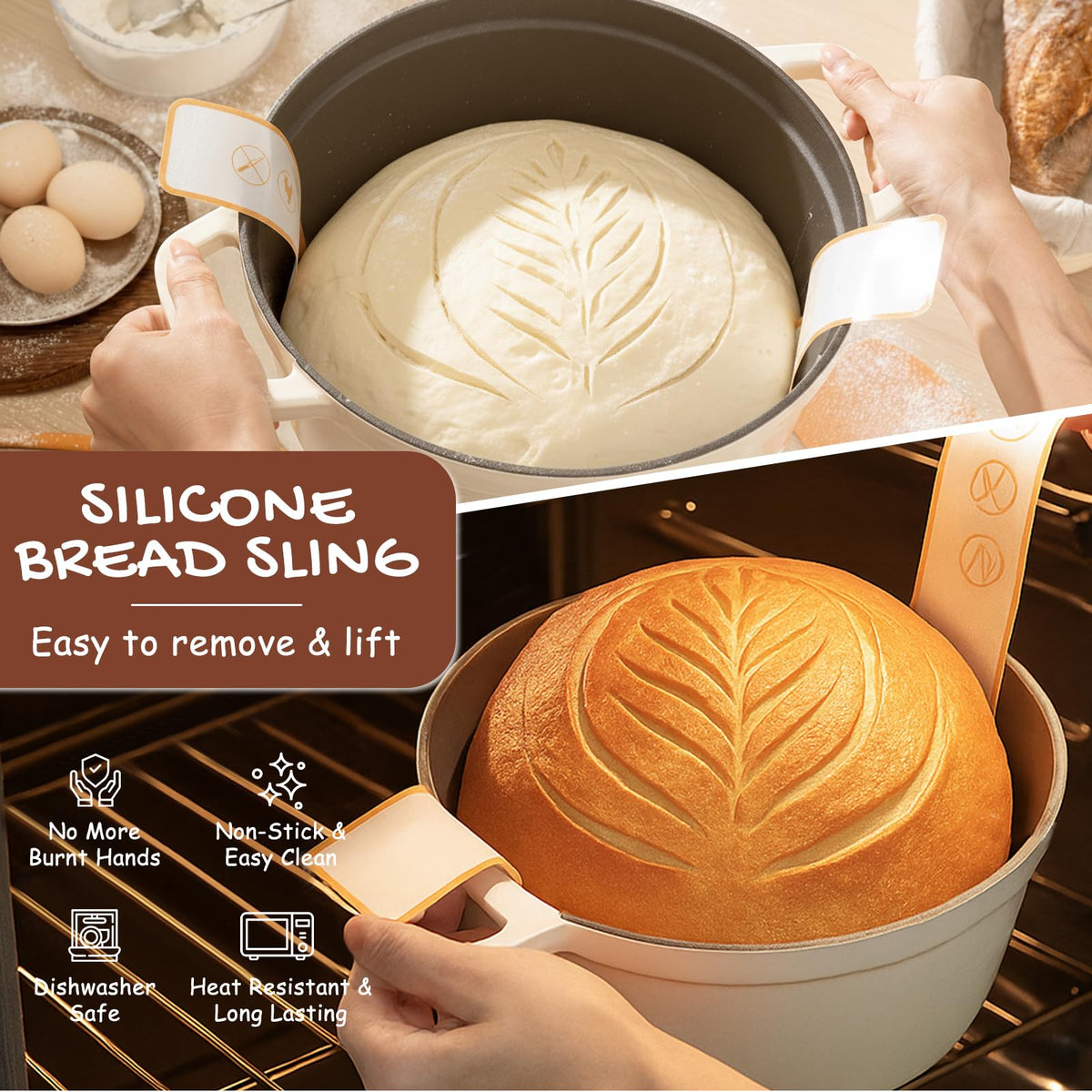 Sourdough Starter Kit with Round & Oval Banneton Bread Proofing Basket