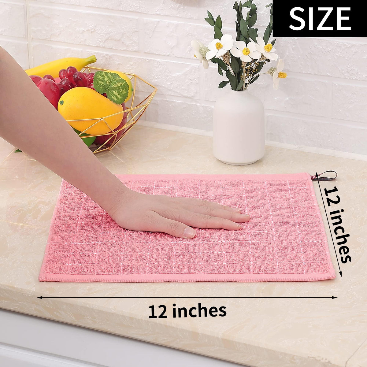 100% Cotton Terry Kitchen Dish Cloths (18 Count)