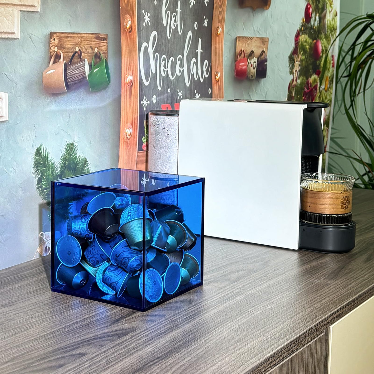 Coffee Capsule Storage Box Coffee Pod Holder Organizers Accessories Anti Dust Durable Clear Acrylic Box for House and Office Use