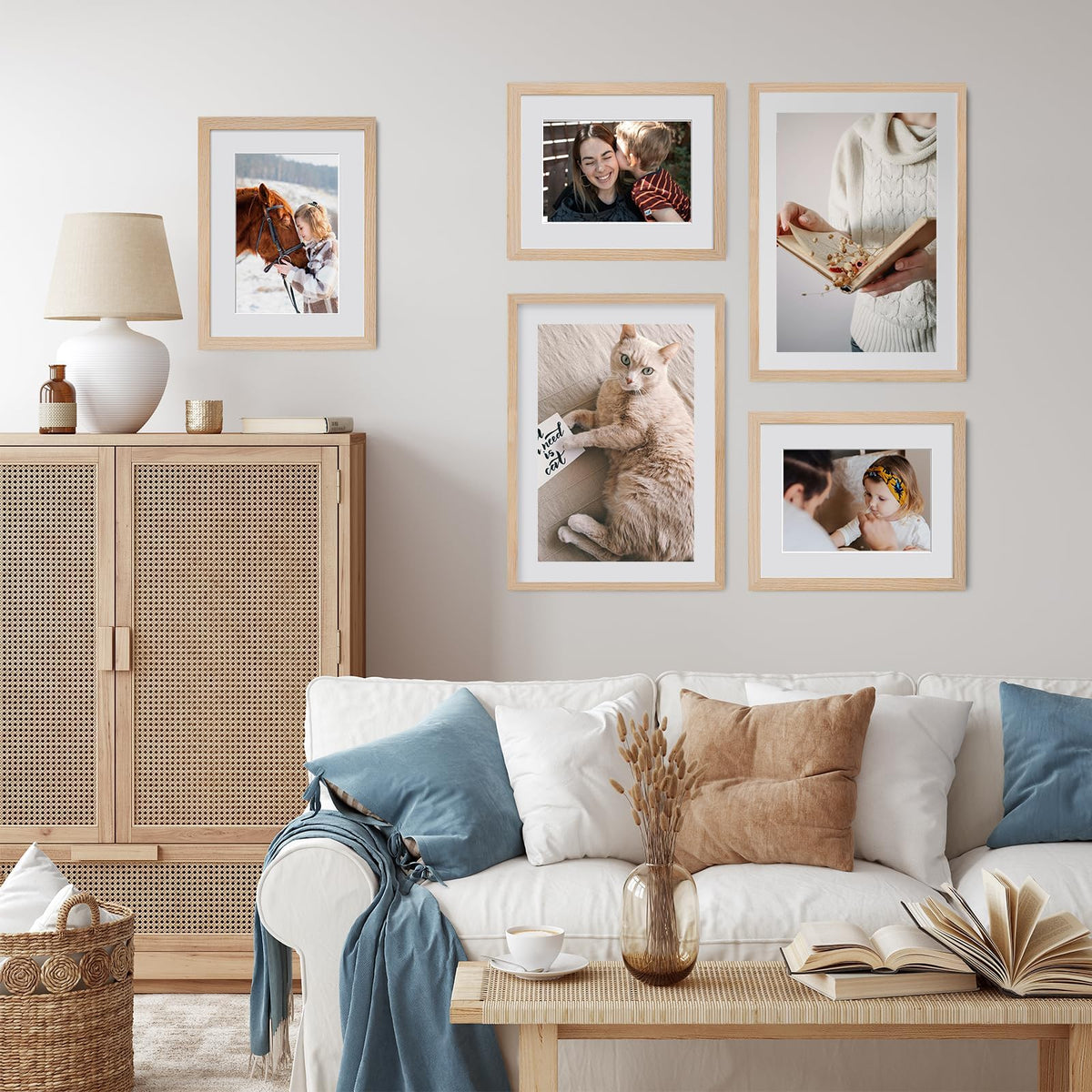 8x10 Solid Oak Wood Picture Frames (3 Count)