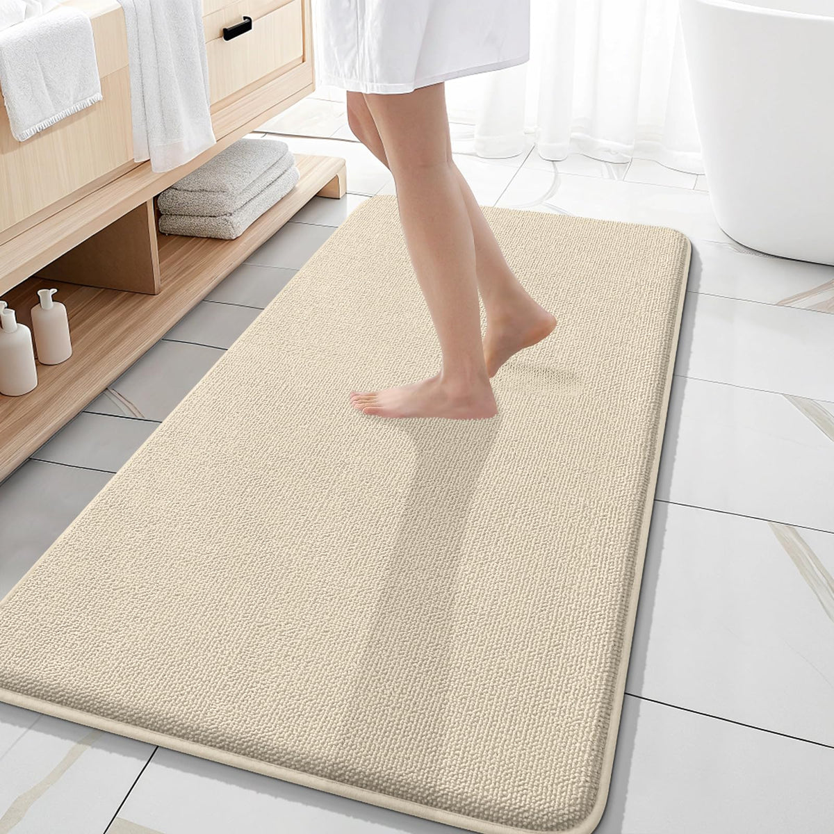 Memory Foam Bathroom Runner Rug 47x20