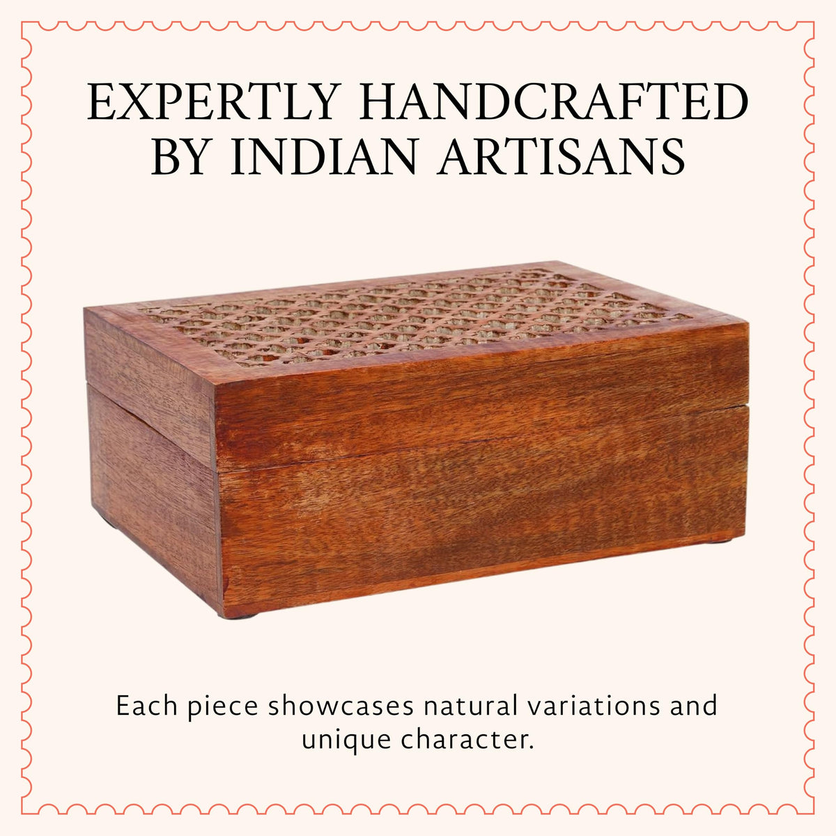 Trellis Mango Wood Storage Box