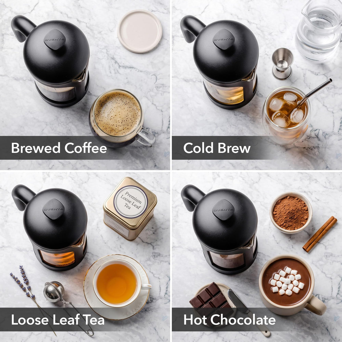 34oz French Press Coffee Maker with 4