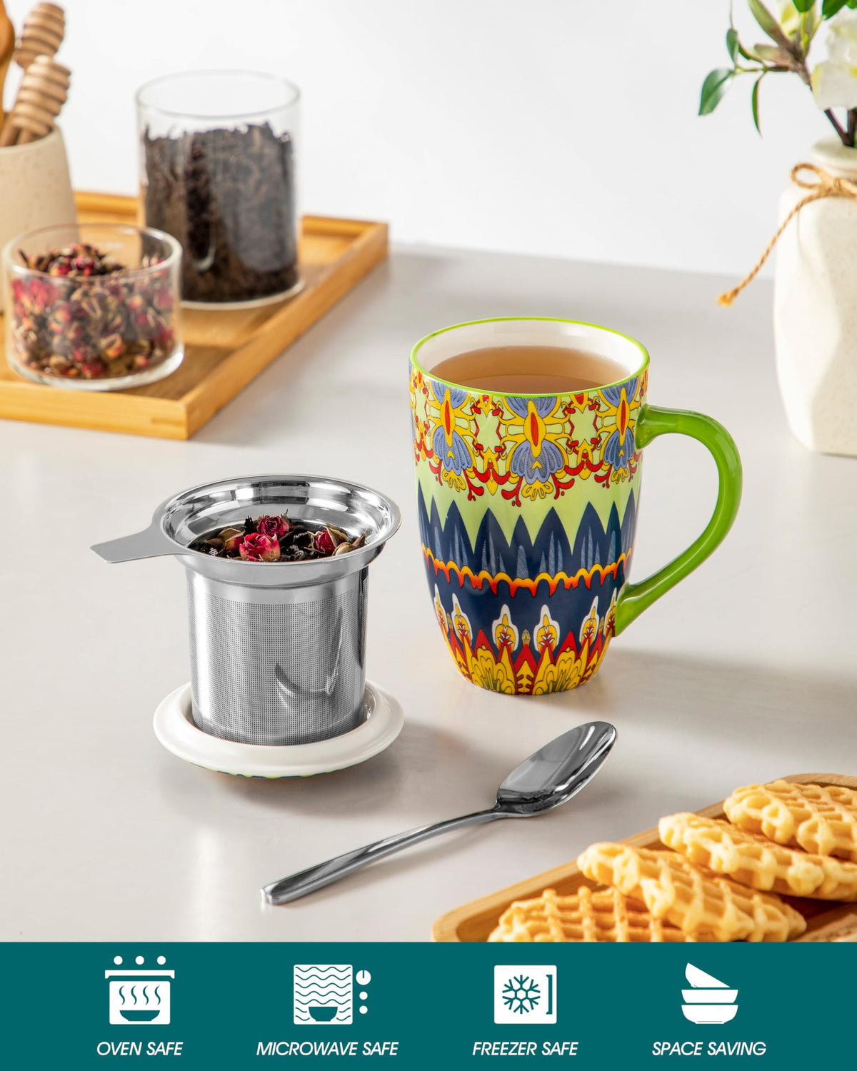18 Oz Tea Infuser Mug with Lid